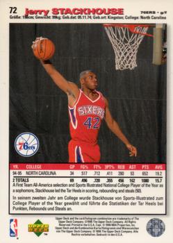 1995-96 Collector's Choice German II #72 Jerry Stackhouse Back