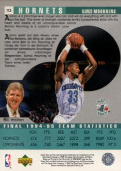 1995-96 Collector's Choice German II #113 Alonzo Mourning Back
