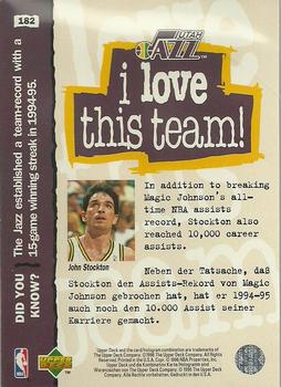 1995-96 Collector's Choice German II #182 John Stockton Back