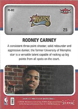 2006-07 Fleer - Michael Jordan's Platinum Influence #PI-RC Rodney Carney Back