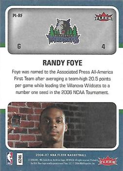 2006-07 Fleer - Michael Jordan's Platinum Influence #PI-RF Randy Foye Back