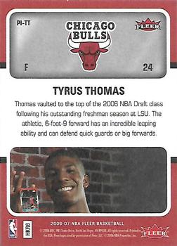 2006-07 Fleer - Michael Jordan's Platinum Influence #PI-TT Tyrus Thomas Back