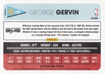 2012-13 Panini Past & Present #100 George Gervin Back