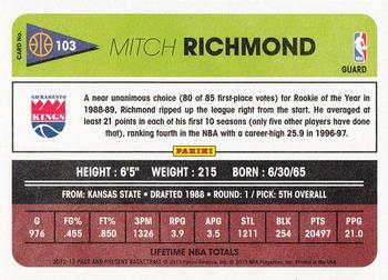 2012-13 Panini Past & Present #103 Mitch Richmond Back