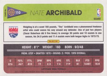 2012-13 Panini Past & Present #110 Nate Archibald Back