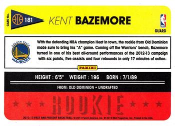 2012-13 Panini Past & Present #181 Kent Bazemore Back