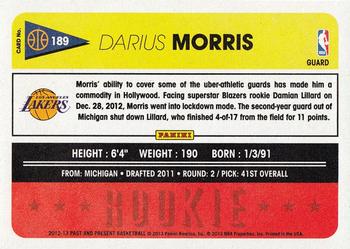 2012-13 Panini Past & Present #189 Darius Morris Back