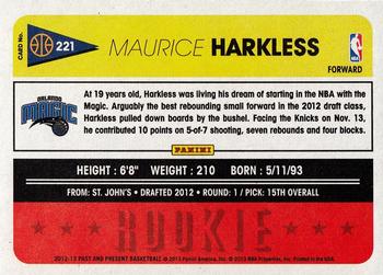 2012-13 Panini Past & Present #221 Maurice Harkless Back