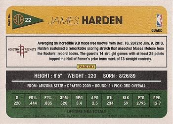 2012-13 Panini Past & Present #22 James Harden Back
