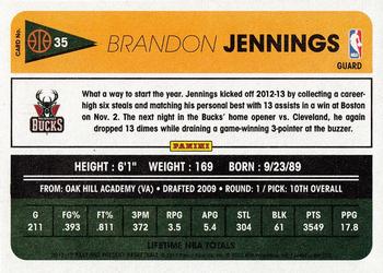 2012-13 Panini Past & Present #35 Brandon Jennings Back