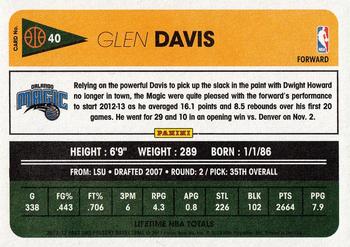 2012-13 Panini Past & Present #40 Glen Davis Back