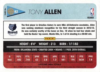 2012-13 Panini Past & Present #82 Tony Allen Back