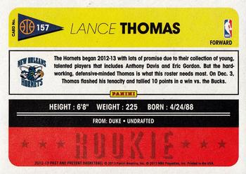 2012-13 Panini Past & Present #157 Lance Thomas Back