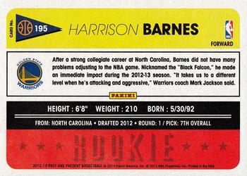 2012-13 Panini Past & Present #195 Harrison Barnes Back