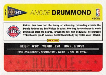 2012-13 Panini Past & Present #243 Andre Drummond Back