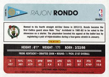 2012-13 Panini Past & Present #79 Rajon Rondo Back