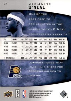 2007-08 Upper Deck Ultimate Collection #71 Jermaine O'Neal Back