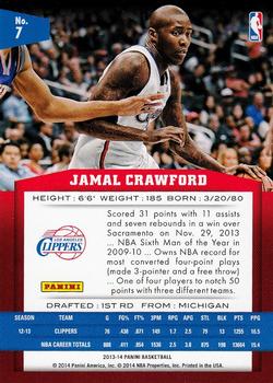 2013-14 Panini #7 Jamal Crawford Back