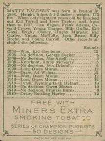 1911 American Tobacco Co. Champion Pugilists (T219) #NNO Matty Baldwin Back