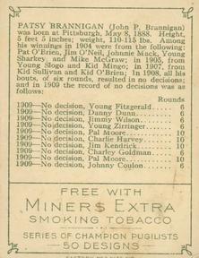 1911 American Tobacco Co. Champion Pugilists (T219) #NNO Patsy Brannigan Back
