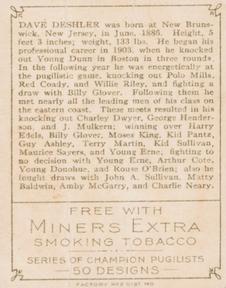 1911 American Tobacco Co. Champion Pugilists (T219) #NNO Dave Deshler Back