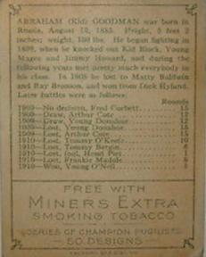 1911 American Tobacco Co. Champion Pugilists (T219) #NNO Abe Goodman Back