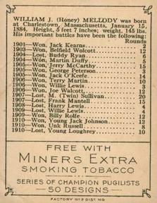 1911 American Tobacco Co. Champion Pugilists (T219) #NNO Honey Mellody Back