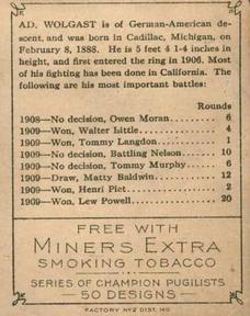 1911 American Tobacco Co. Champion Pugilists (T219) #NNO Ad Wolgast Back