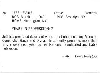 1986 Brown's #36 Jeff Levine Back