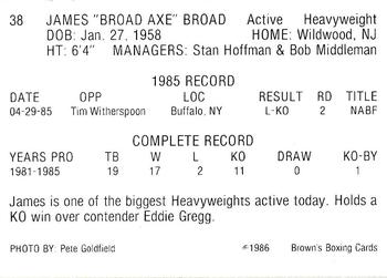 1986 Brown's #38 James Broad Back