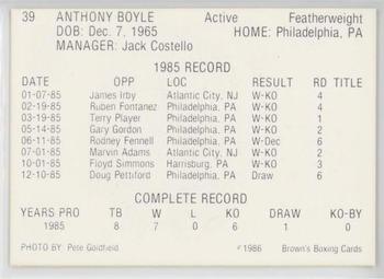 1986 Brown's #39 Anthony Boyle Back