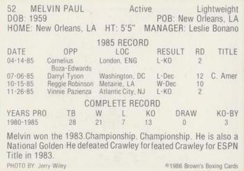1986 Brown's #52 Melvin Paul Back