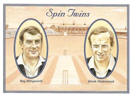 1995 County Print Services Cricket Spin Twins #10 Ray Illingworth / Derek Underwood Front