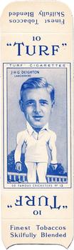 1950 Carreras Cigarettes 50 Famous Cricketers - Uncut Singles #13 John Deighton Front