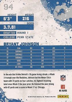 2010 Score #94 Bryant Johnson Back