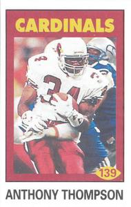 1992 Diamond NFL Superstars Stickers #139 Anthony Thompson Front