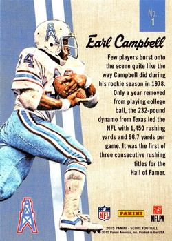 2015 Score - Gridiron Heritage Red #1 Earl Campbell Back