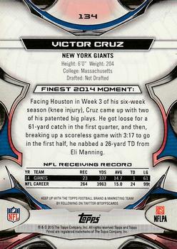 2015 Finest - Red Refractor #134 Victor Cruz Back