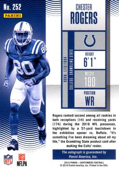 2016 Panini Contenders - Playoff Ticket #252 Chester Rogers Back