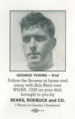 1946 Sears Cleveland Browns #NNO George Young Front