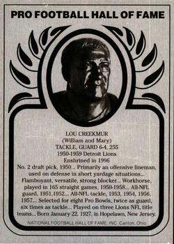 1996 Hall of Fame Metallics #NNO Lou Creekmur Front