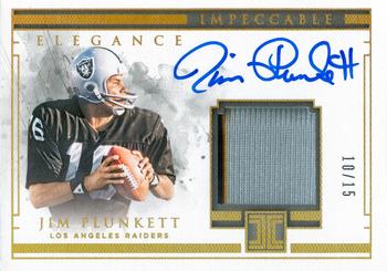 2019 Panini Impeccable - Elegance Retired Patch Autos Gold #ERPA-JP Jim Plunkett Front