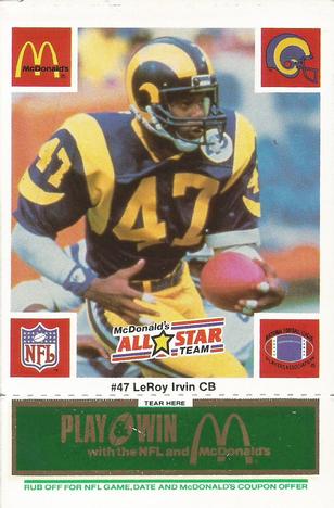 1986 McDonald's All-Star Team - Full Game Pieces: Week 4 Green Tab #NNO LeRoy Irvin Front