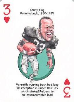 2016 Hero Decks Oakland Raiders Football Heroes Playing Cards #3♥ Kenny King Front