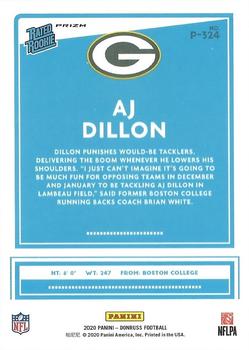 2020 Donruss - Optic Preview Red and Green #P-324 AJ Dillon Back