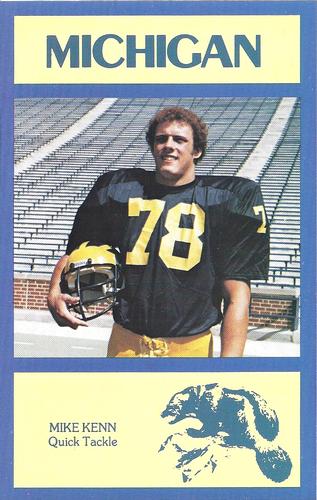 1977 Michigan Wolverines Postcards #NNO Mike Kenn Front