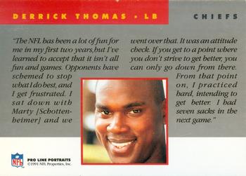 1991 Pro Line Portraits - The National July 1991 #NNO Derrick Thomas Back