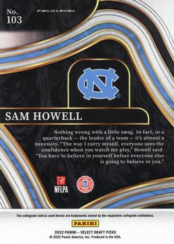2022 Panini Select Draft Picks #103 Sam Howell Back