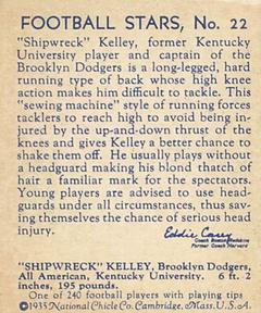 1935 National Chicle #22 Shipwreck Kelly Back