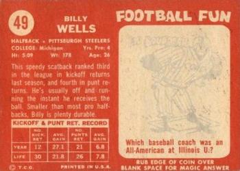 1958 Topps #49 Billy Wells Back